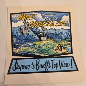 Vintage 60s-70s Decal Transfer For Car Window Banff Gondola Lift